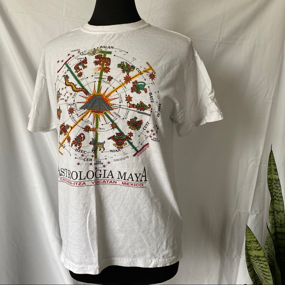 Medium Astrologia Maya vintage white tee shirt
